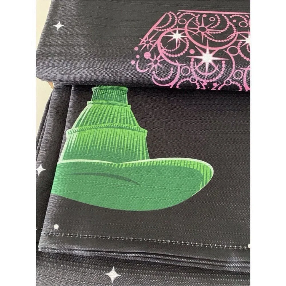Wicked Glinda And Elphaba Crown Witch Hat Fabric Shower Curtain 72”x72” NEW